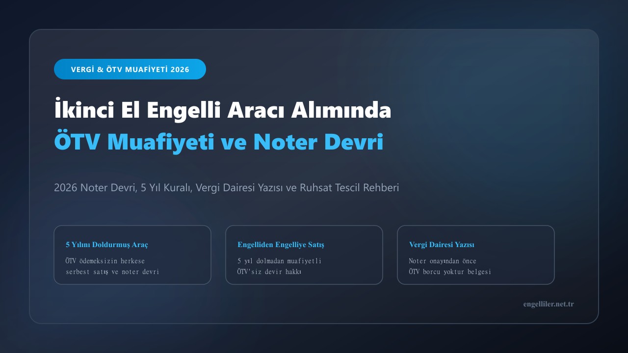 İkinci El Engelli Aracı Alımında ÖTV Muafiyeti ve Noter Devir İşlemleri 2026